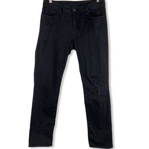 Kut From The Kloth 10 Distressed Jeans Black Slim Straight Leg Pants Womens